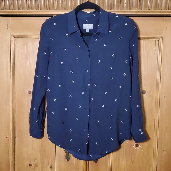Pure Collection | Tops | Pure Collection Silk Horseshoe Blouse | Poshmark